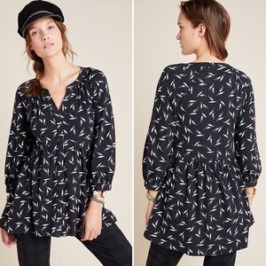 Maeve By Anthropologie Winona Babydoll Tunic Black